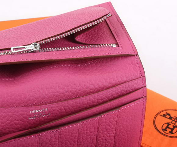 Cheap Fake Hermes Bearn Japonaise Tri-Fold Wallet A308 Roseo